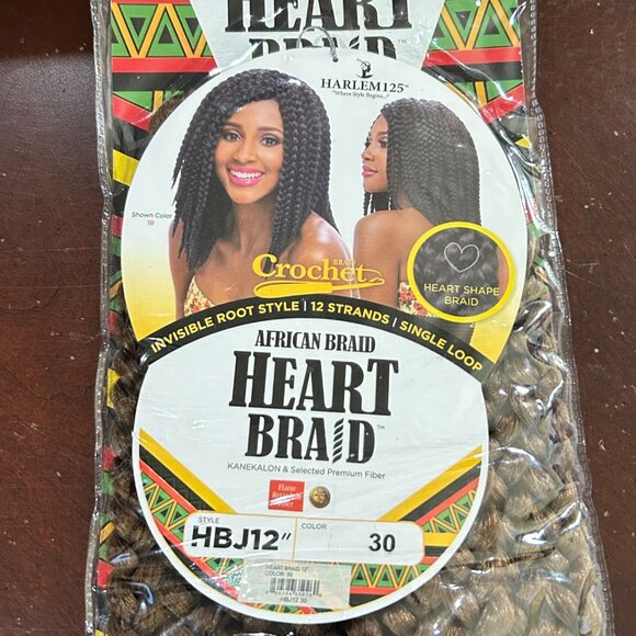 Crochet Braid Hair 7 Packs Kanekalon 12" Heart Braid Hair Extensions - Picture 4 of 13